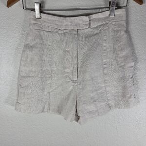 Kookai Cream Linen Shorts Size 36 (4) Casual Zip Front Pockets